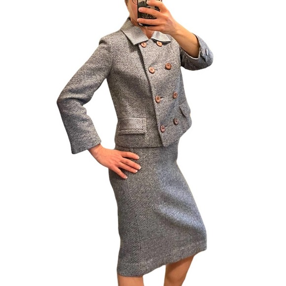 Designer Vintage Jack Feit Cashmere Suit Tweed Excellent Condition - Picture 8 of 16